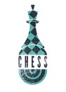 Chess tournament typographical vintage grunge style poster design. Retro vector illustration. Royalty Free Stock Photo